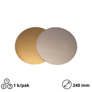 Podmetač krug za torte karton d=240 mm zlatni