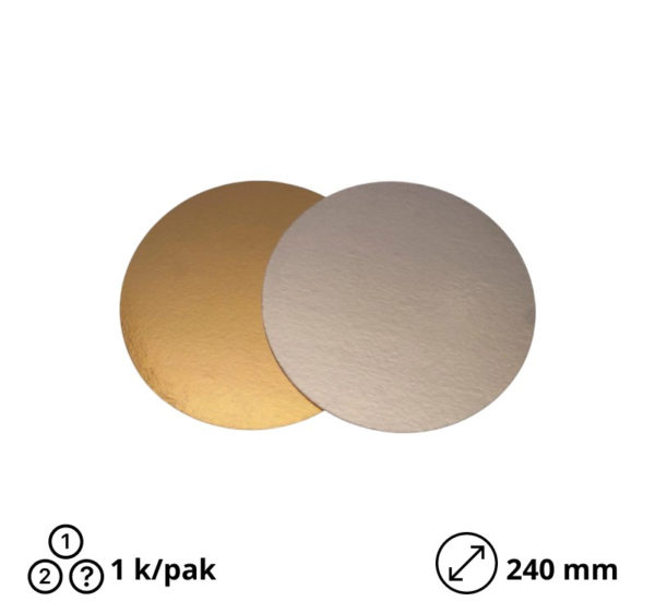 Podmetač krug za torte karton d=240 mm zlatni