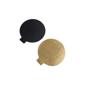 Podmetač krug karton d=80 mm crni/zlatni 1,5 mm [50 kom/pak]