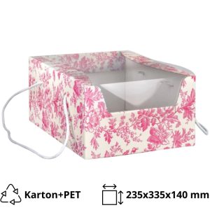 Kutija za desert s prozorom 235x335x140 mm fuksija [2 kom/pak]