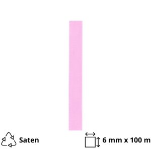 Satenska traka 6 mm x 100 m ružičasta