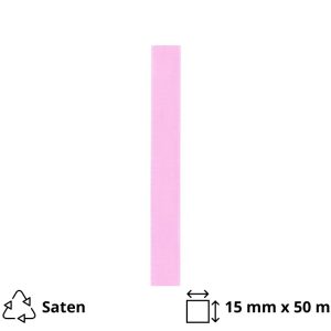 Satenska traka 15 mm x 50 m ružičasta