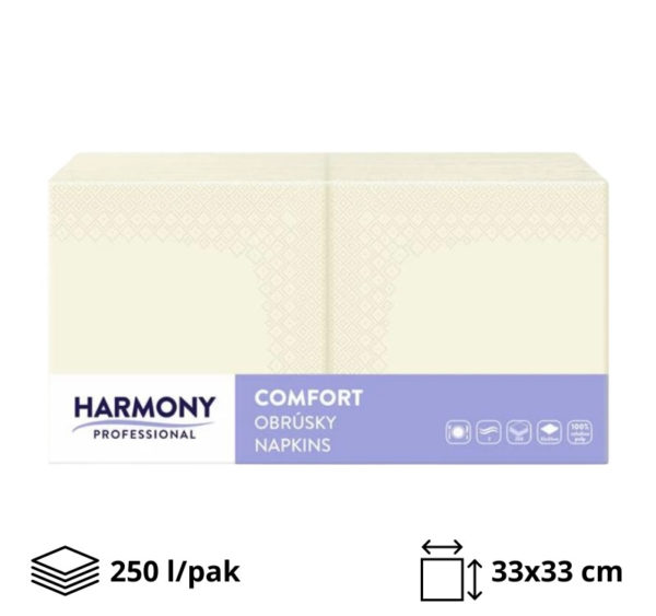 Papirnate salvete 2 sl 33×33 cm šampanj 250 l/pak [4 kom/pak]