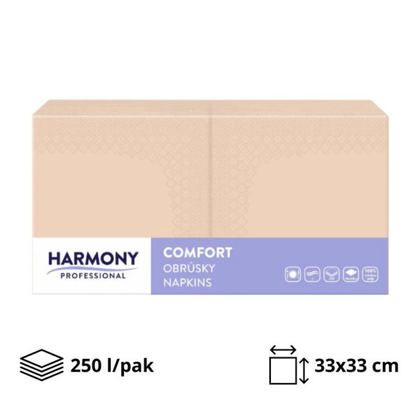Papirnate salvete 2 sl 33×33 cm cappuccino 250 l/pak [8 kom/pak]