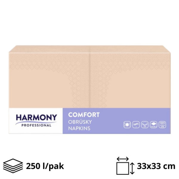 Papirnate salvete 2 sl 33×33 cm cappuccino 250 l/pak [8 kom/pak]