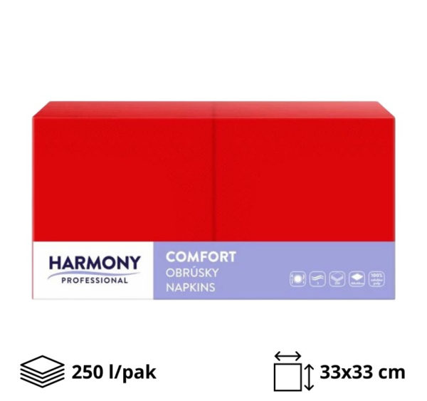 Papirnate salvete 2 sl 33×33 cm crvene 250 l/pak [4 kom/pak]