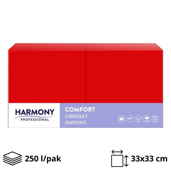Papirnate salvete 2 sl 33×33 cm crvene 250 l/pak [4 kom/pak]