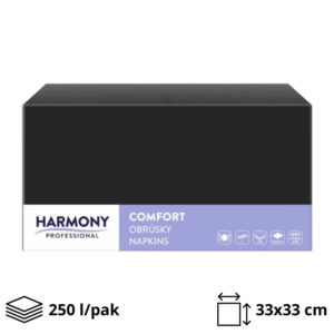 Papirnate salvete 2 sl 33×33 cm crna 250 l/pak [4 kom/pak]