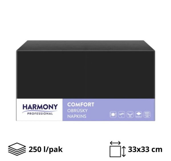 Papirnate salvete 2 sl 33×33 cm crna 250 l/pak [4 kom/pak]