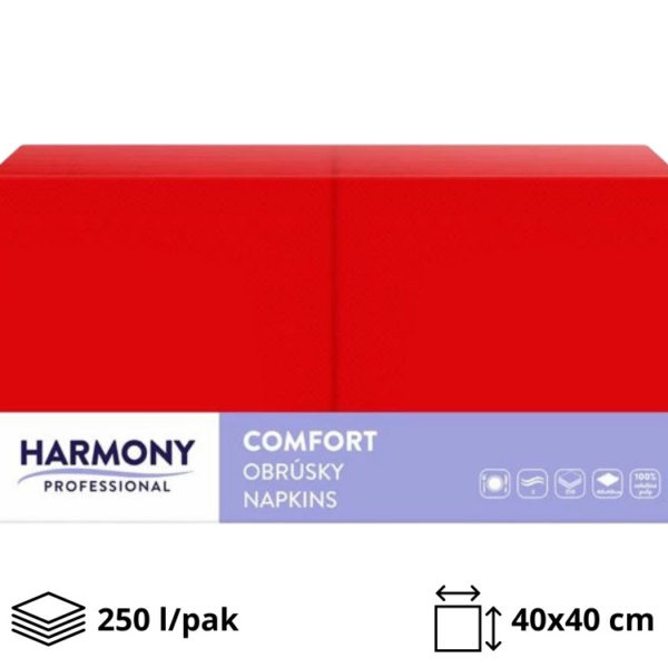 Papirnate salvete 2 sl 40×40 cm crvene 250 l/pak [8 kom/pak]