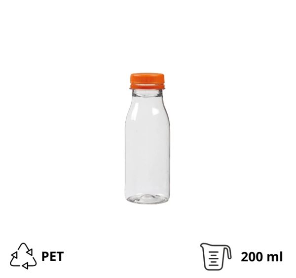 Boca PET 0,2 l d=38 mm s narančastim poklopcem [100 kom/pak]