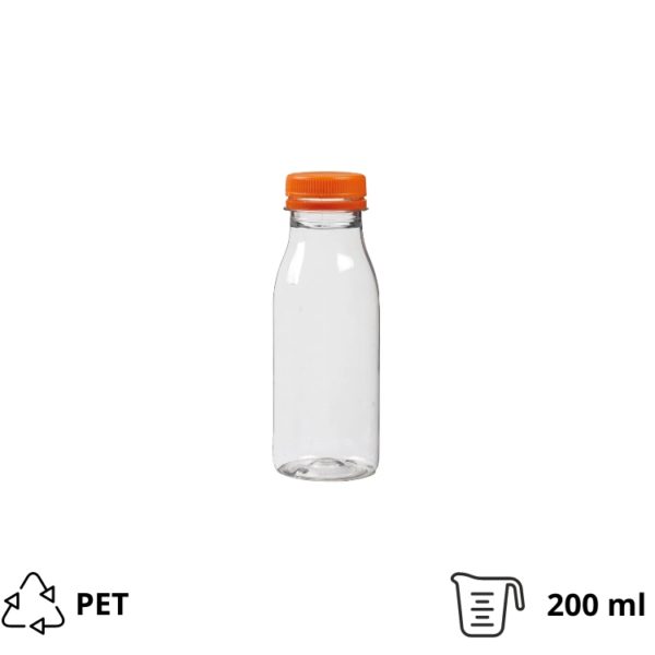 Boca PET 0,2 l d=38 mm s narančastim poklopcem [100 kom/pak]