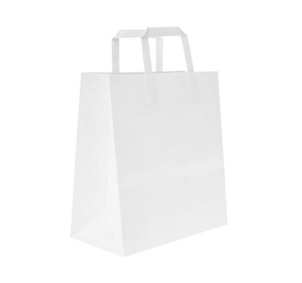 Papirnata vrećica sa ravnom ručkom 260х120х340 mm bijela 250 kom/pak