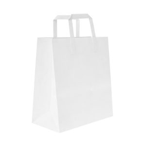 Papirnata vrećica sa ravnom ručkom 320х120х410 mm bijela 250 kom/pak