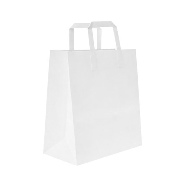 Papirnata vrećica sa ravnom ručkom 320х200х280 mm bijela 250 kom/pak