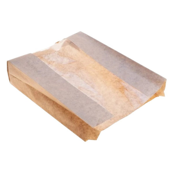 Papirnata vrećica s prozorom 190×410 mm kraft 1000 kom/pak