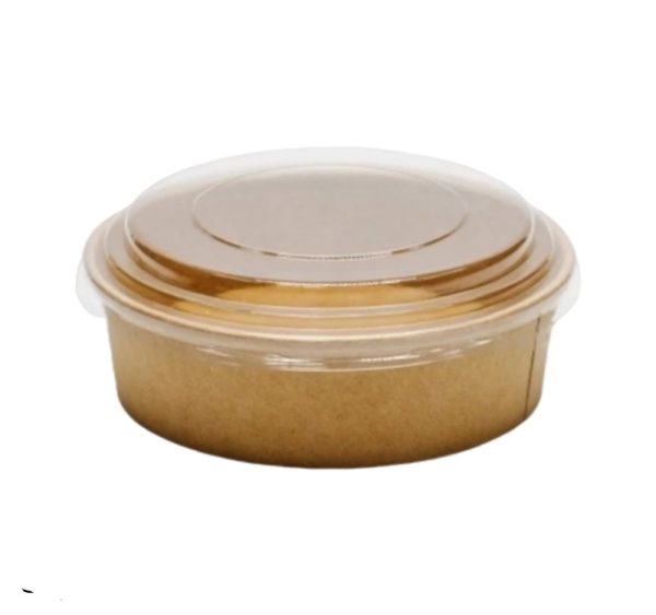Posuda papirnata za poklopcem 1300 ml d=187 mm, h=69 mm kraft, 50 kom (komplet)