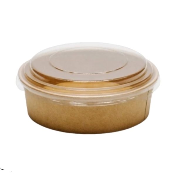 Posuda papirnata za poklopcem 1300 ml d=187 mm, h=69 mm kraft, 50 kom (komplet)