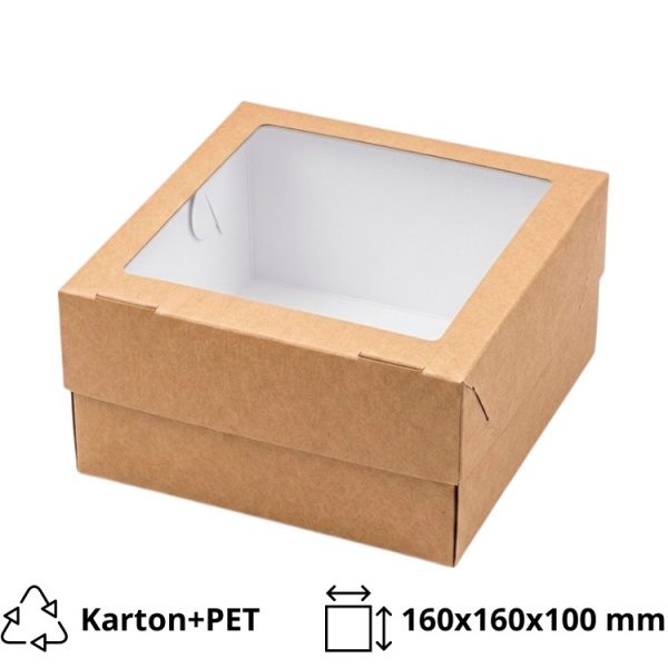 Kutija za muffine sa prozorom ECO MUF 4 160x160x100 mm 25 kom/pak