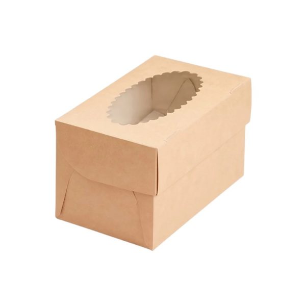 Kutija za muffine z prozorom ECO MUF 2 100x160x100 mm kraft 25 kos/pak