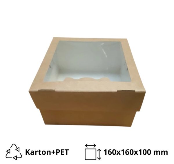Kutija za muffine sa prozorom ECO MUF 4 160x160x100 mm 25 kom/pak
