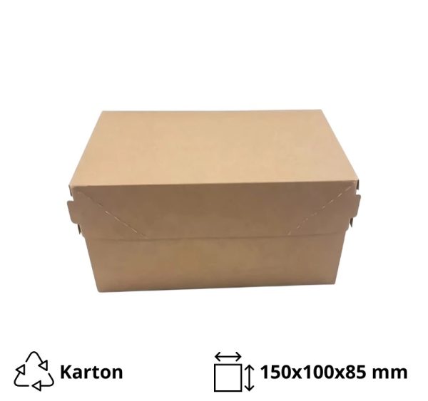 Papirnata posuda EURO CAKE 1200 ml 150x100x85 mm kraft 25 kom/pak