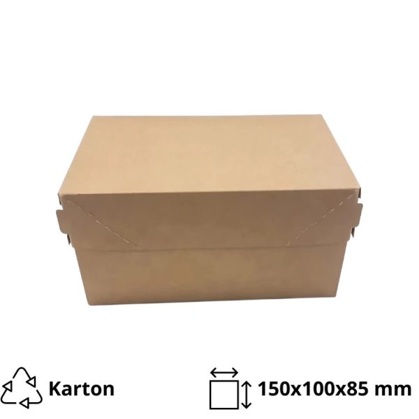 Papirnata posuda EURO CAKE 1200 ml 150x100x85 mm kraft 25 kom/pak