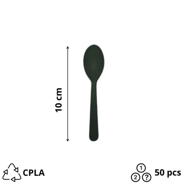 CPLA mini-žlica 10 mm crna 50 kom/pak