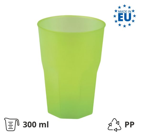 Čaša za koktel PP 300 (420) ml zelena 20 kom/pak
