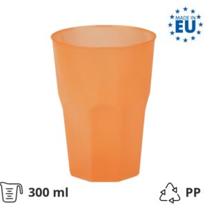 Čaša za koktel PP 300 (420) ml narančasta 20 kom/pak