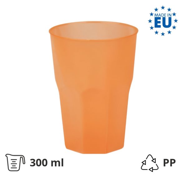 Čaša za koktel PP 300 (420) ml narančasta 20 kom/pak