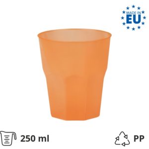 Čaša za koktel PP 250 (350) ml narančasta 20 kom/pak