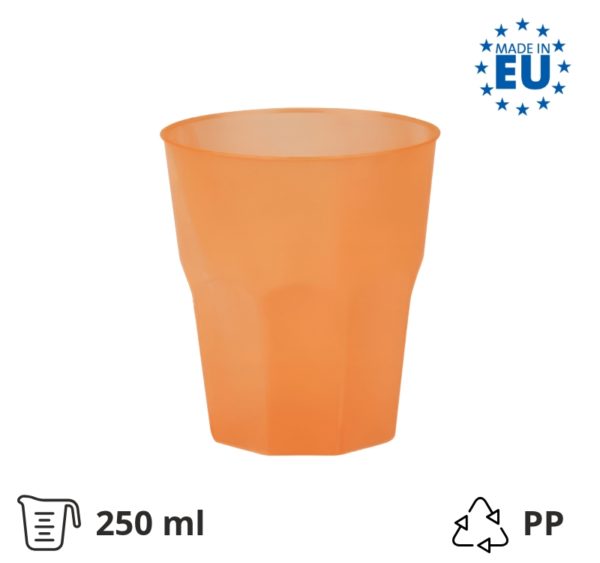 Čaša za koktel PP 250 (350) ml narančasta 20 kom/pak