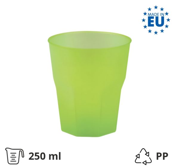 Čaša za koktel PP 250 (350) ml zelena 20 kom/pak