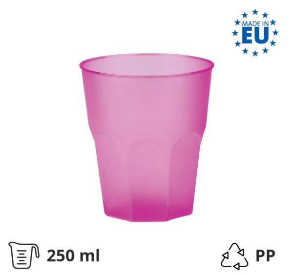 Čaša za koktel PP 250 (350) ml fuksija 20 kom/pak