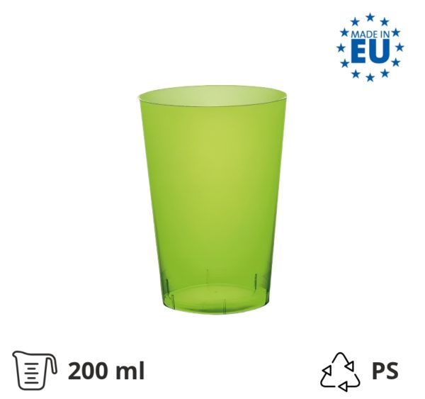 Čaša za koktel PS 200 (250) ml zelena 25 kom/pak
