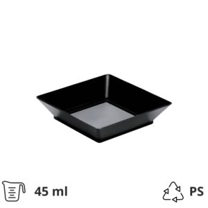 Fingerfood posudica PS 45 ml 65×65 mm Tray crna 25 kos/pak