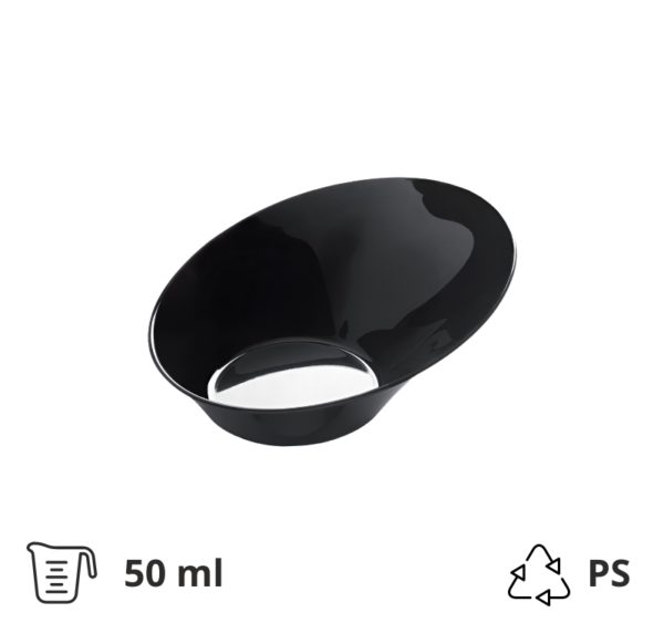 Fingerfood posudica PS 50 ml d=95 mm Sodo crna 50 kom/pak