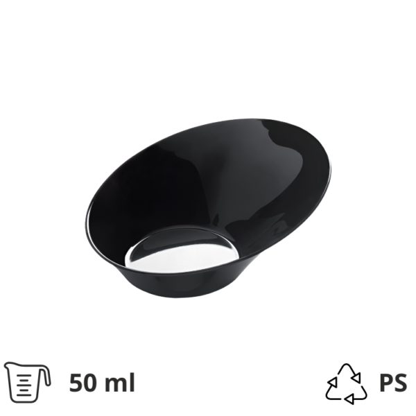 Fingerfood posudica PS 50 ml d=95 mm Sodo crna 50 kom/pak