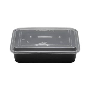 Posuda sa poklopcem PP 650 ml 173х123х49 mm crna 50 kom