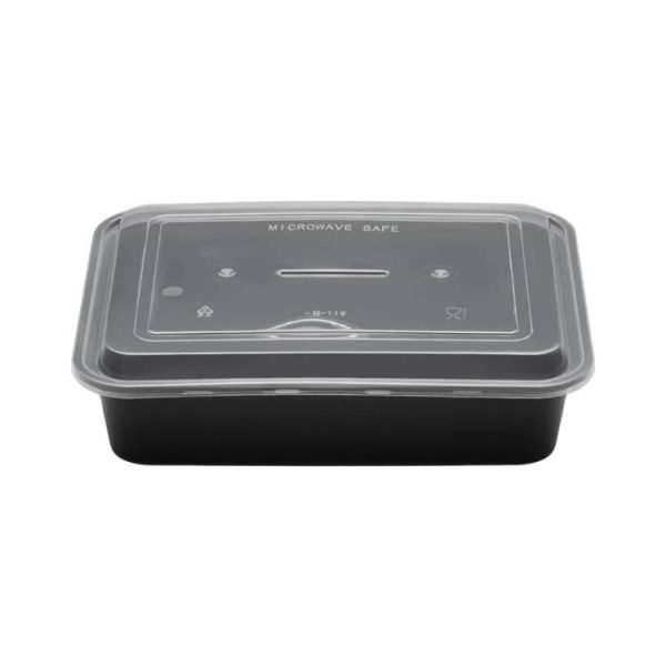 Posuda sa poklopcem PP 650 ml 173х123х49 mm crna 50 kom