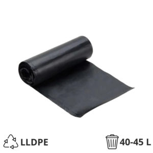Vreća za smeće LLDPE/reciklat 40-45 l 50×70 cm 15 my crna 50 kom/rol