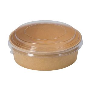 Papirnata posuda za poklopcem 1090 ml d=165 mm h=60 mm kraft 50 kom (komplet)
