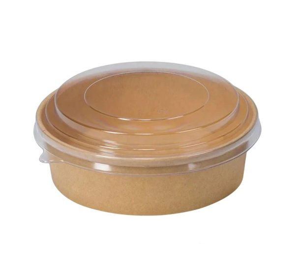 Papirnata posuda za poklopcem 1090 ml d=165 mm h=60 mm kraft 50 kom (komplet)