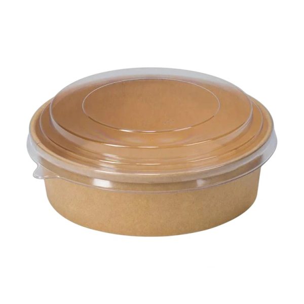 Papirnata posuda za poklopcem 1090 ml d=165 mm h=60 mm kraft 50 kom (komplet)