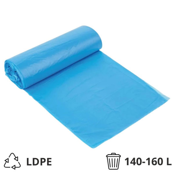 Vreća za smeće LDPE/reciklat 140-160 l 90×110 cm 38 my plava 25 kom/rol