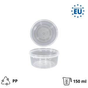 Posuda PP 150 ml d=89 mm prozirna, za poklopcem (komplet)