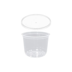 Posuda PP 500 ml d=108 mm prozirna, sa poklopcem (komplet)