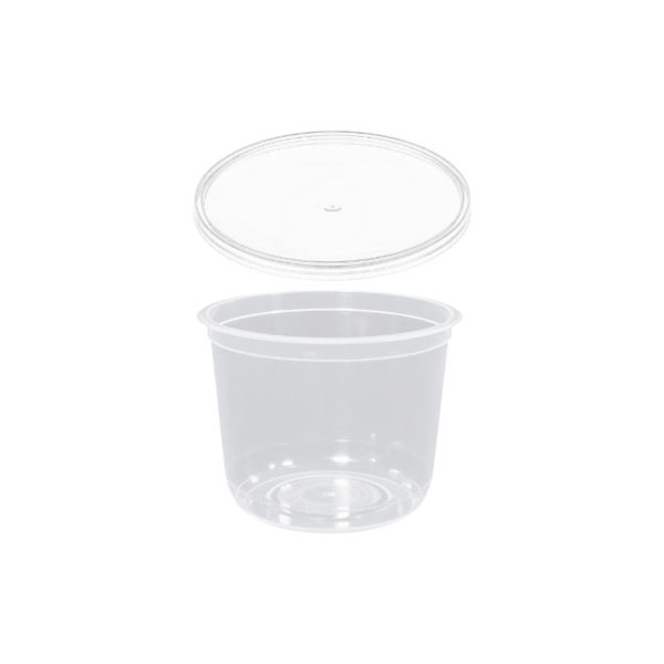 Posuda PP 500 ml d=108 mm prozirna, sa poklopcem (komplet)