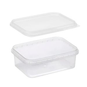 Posuda PP 900 ml 195×127 mm prozirna, sa poklopcem (komplet)